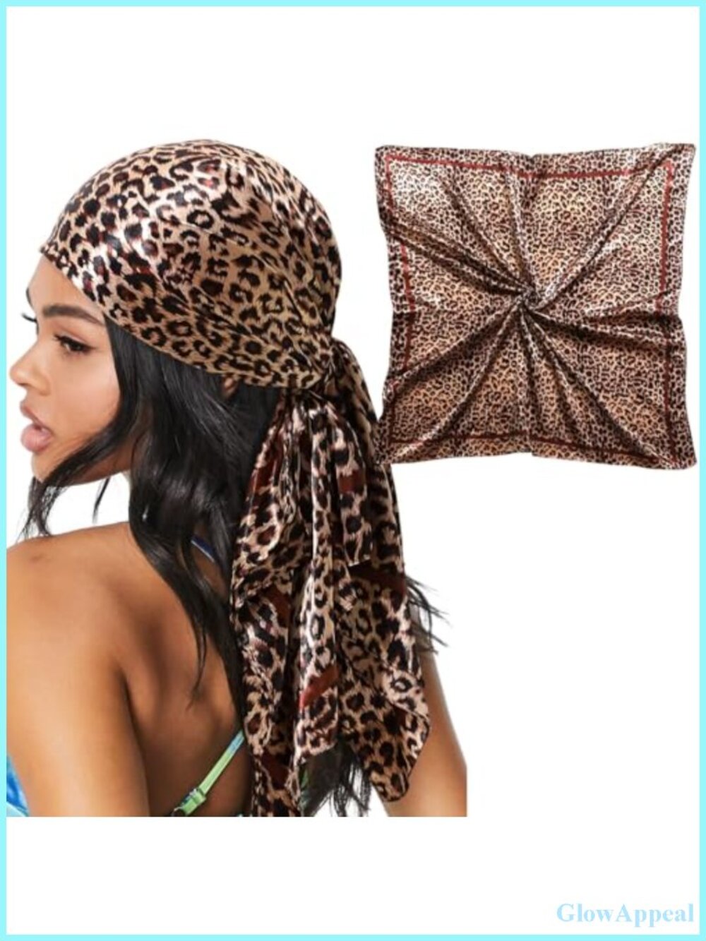 Large Satin Hair Scarf for Women Silky Head Wrap Bandana 35x35